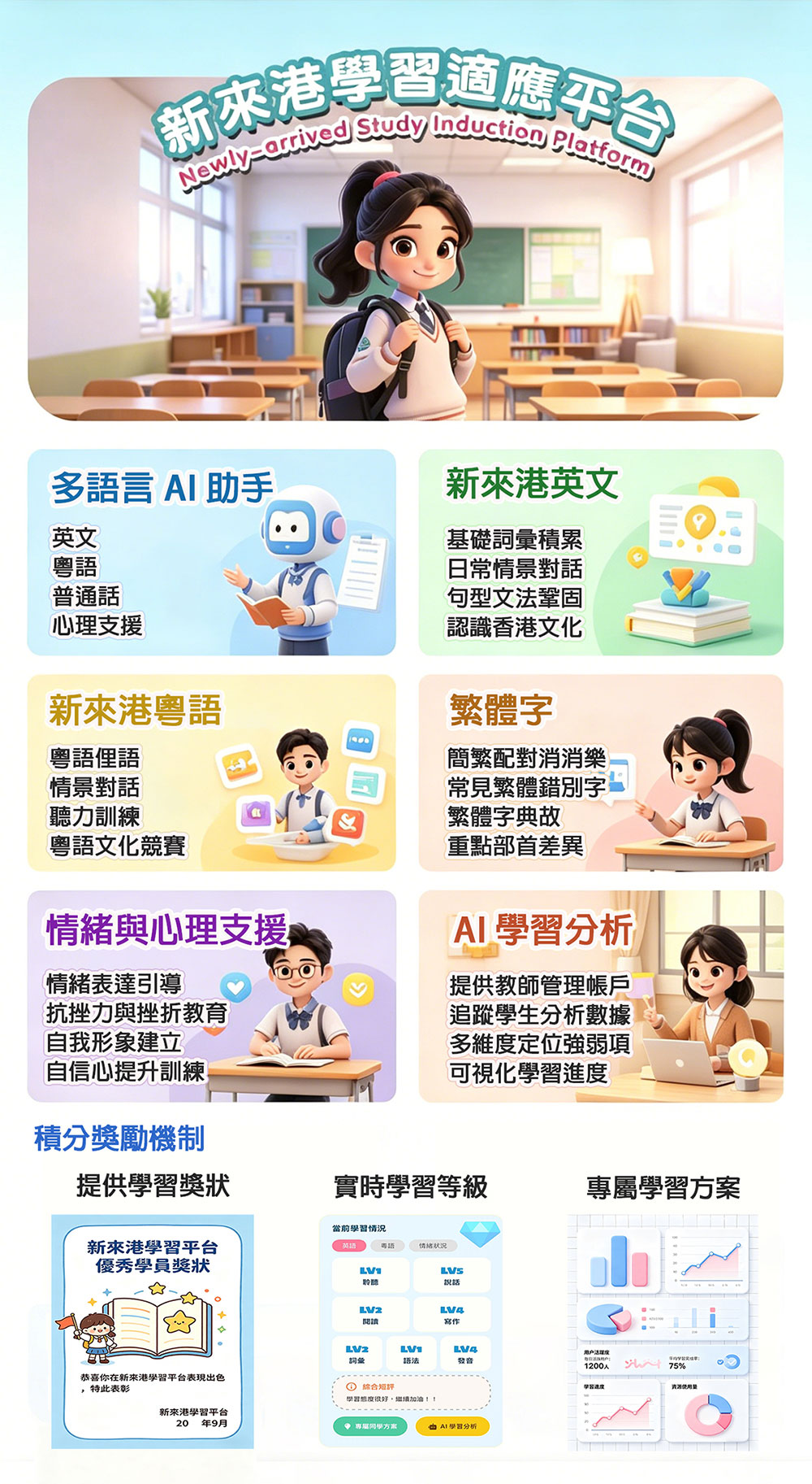 AI 新來港學童適應平台